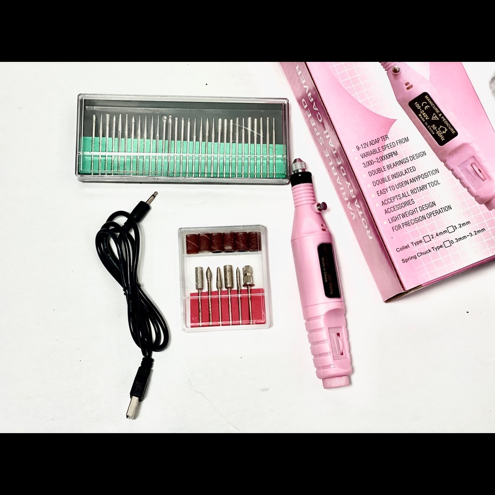 Nail drill set with additional 30 drill bits